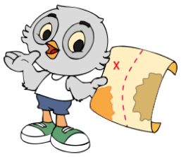 Personagem do Caboré segurando um mapa